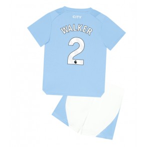 Lacne Dětský Futbalové dres Manchester City Kyle Walker #2 2023-24 Krátky Rukáv - Domáci (+ trenírky)